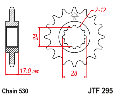 Front sprocket JT JTF295,15