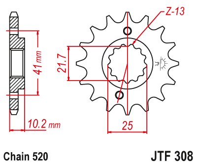 Priekinė žvaigždė JT JTF308,15