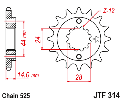 Priekinė žvaigždė JT JTF314,16