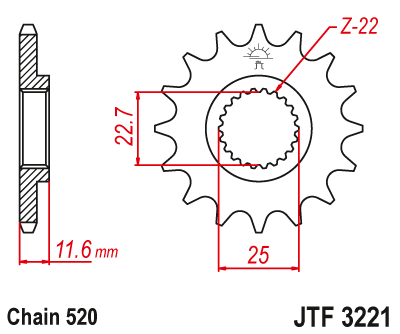 Priekinė žvaigždė JT JTF3221,12