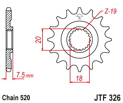 Priekinė žvaigždė JT JTF326,12
