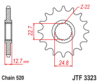 Front sprocket JT JTF3323,22