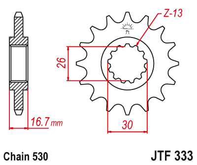 Priekinė žvaigždė JT JTF333,15