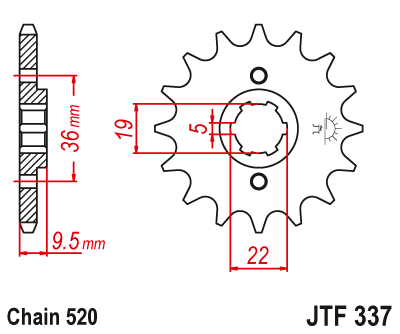 Priekinė žvaigždė JT JTF337,14