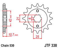 JT JTF338 17T motorcycle front sprocket – additional product view 2