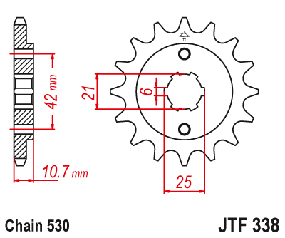 JT JTF338 17T motorcycle front sprocket – additional product view 2