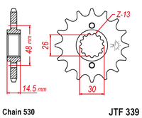 JT JTF339 17T motorcycle front sprocket – additional product view 2
