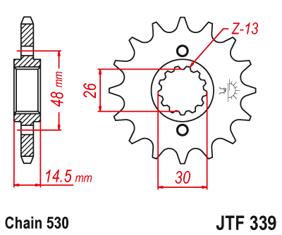 Front sprocket JT JTF339,15