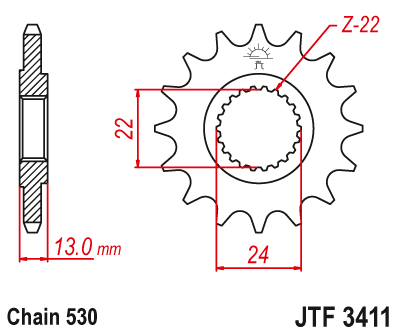 Priekinė žvaigždė JT JTF3411,16