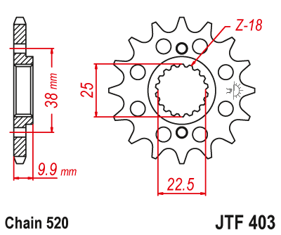 Priekinė žvaigždė JT JTF403,15