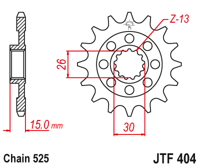 Priekinė žvaigždė JT JTF404,17