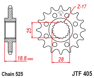 Priekinė žvaigždė JT JTF405,20