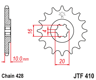 Priekinė žvaigždė JT JTF410,13