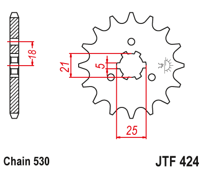 Priekinė žvaigždė JT JTF424,16