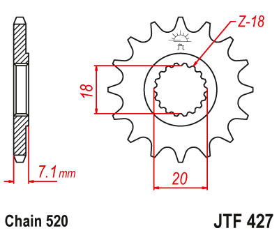 Priekinė žvaigždė JT JTF427,11