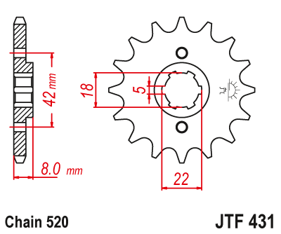 Priekinė žvaigždė JT JTF431,14
