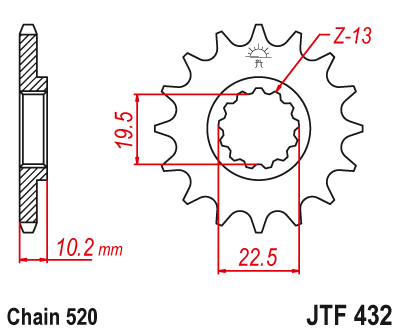 Priekinė žvaigždė JT JTF432,15