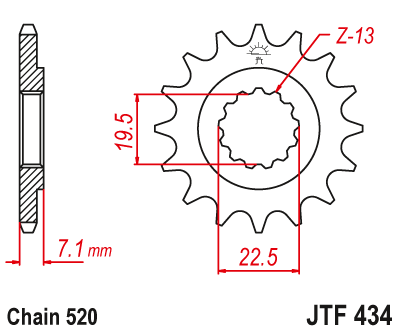 Priekinė žvaigždė JT JTF434,14