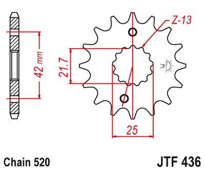 Priekinė žvaigždė JT JTF436,13