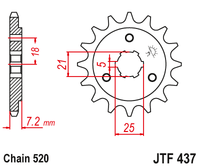 JT JTF437 16T motorcycle front sprocket – additional product view 2