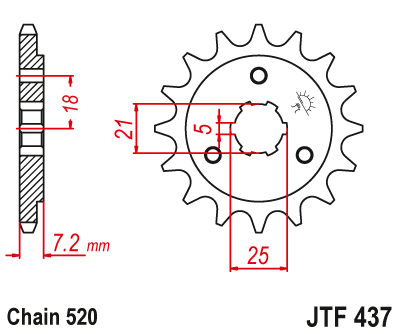 JT JTF437 16T motorcycle front sprocket – additional product view 2