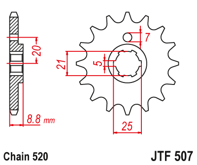 Priekinė žvaigždė JT JTF507,13