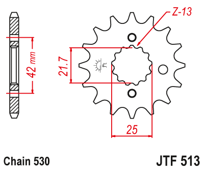 Priekinė žvaigždė JT JTF513,14