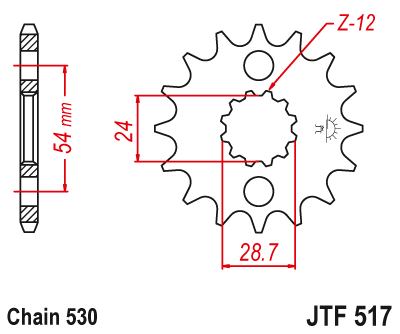 Priekinė žvaigždė JT JTF517,16