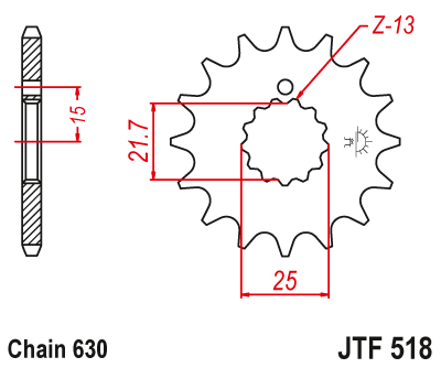 Priekinė žvaigždė JT JTF518,15