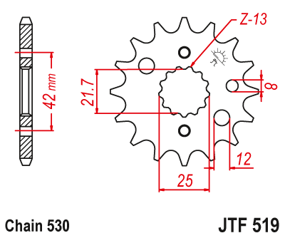 Priekinė žvaigždė JT JTF519,15