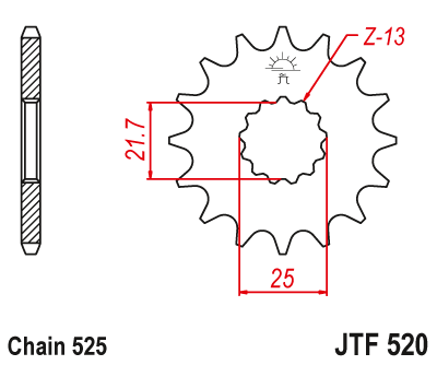 Priekinė žvaigždė JT JTF520,17