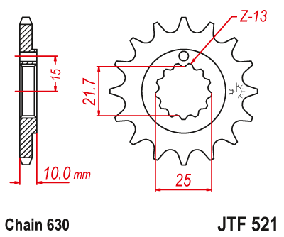 Priekinė žvaigždė JT JTF521,15
