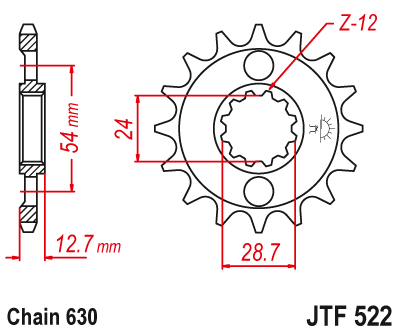 Priekinė žvaigždė JT JTF522,15