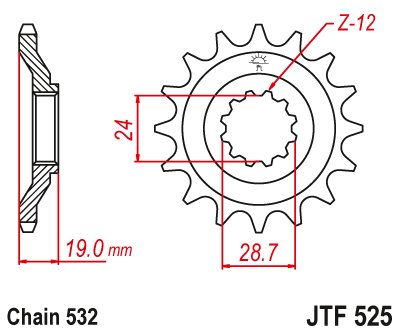 Front sprocket JT JTF525,17