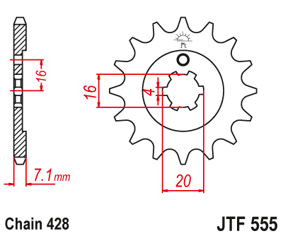 Front sprocket JT JTF555,14