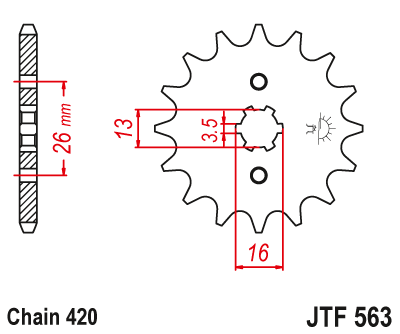 Front sprocket JT JTF563,15