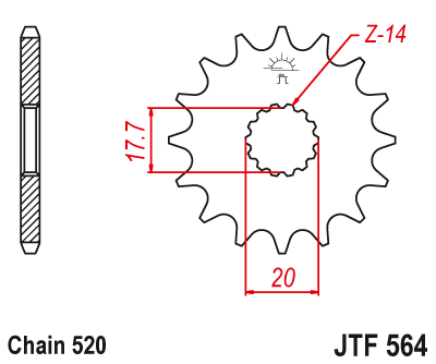 Priekinė žvaigždė JT JTF564,12