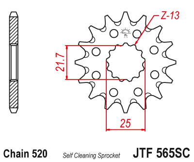 Priekinė žvaigždė JT JTF565,12SC