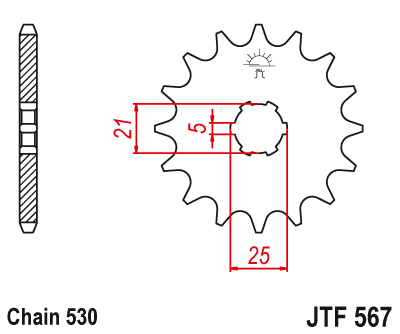 Front sprocket JT JTF567,16