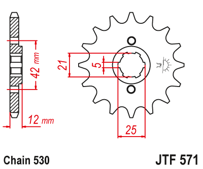 Priekinė žvaigždė JT JTF571,17