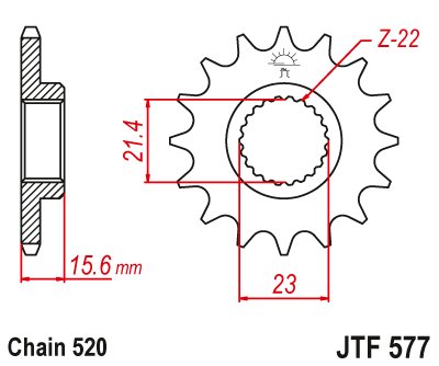 Priekinė žvaigždė JT JTF577,15