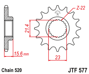 Front sprocket JT JTF577,15