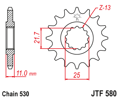 Front sprocket JTF580RB-16