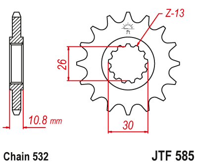 Priekinė žvaigždė JT JTF585,17