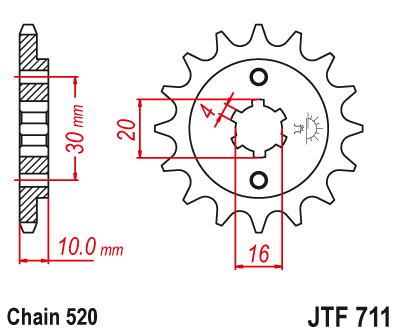 Priekinė žvaigždė JT JTF711,13
