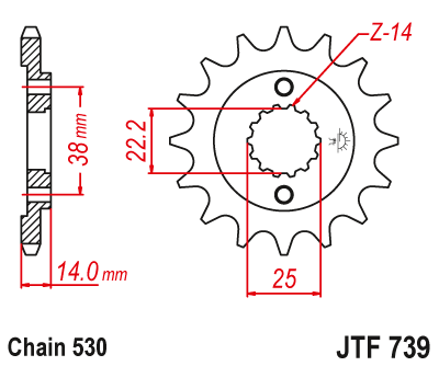 Priekinė žvaigždė JT JTF739,15