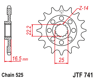 Priekinė žvaigždė JT JTF741,14