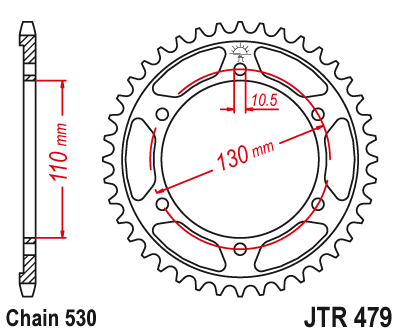 JT JTR479 46T motorcycle rear sprocket – additional product view 2