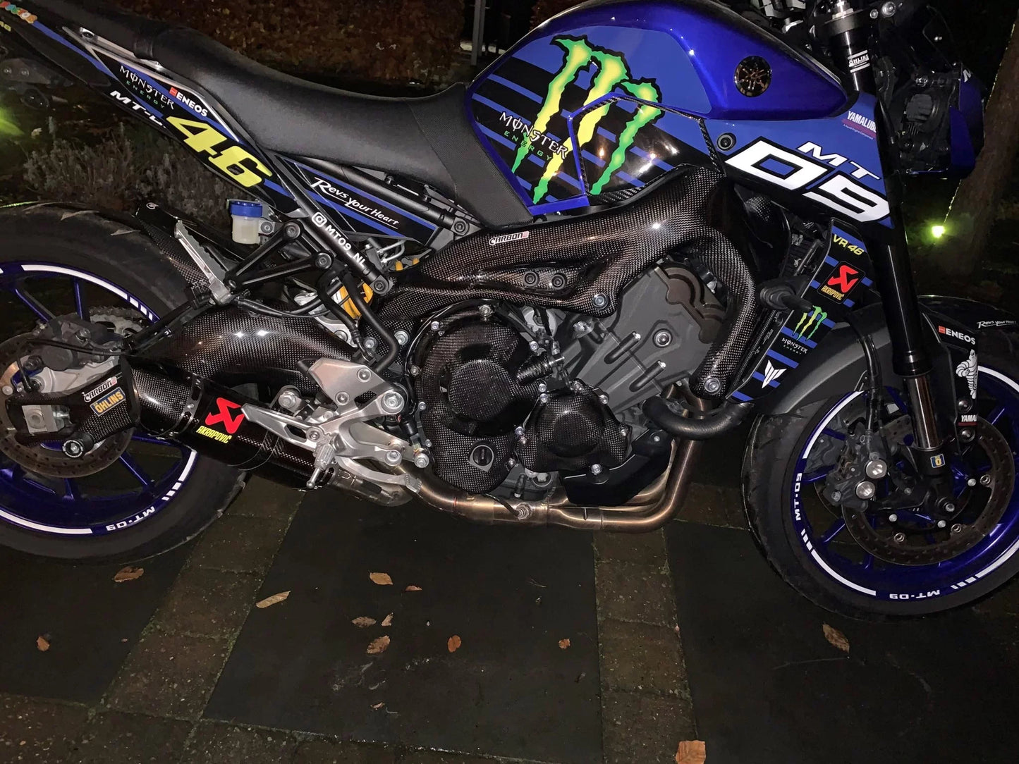 YAMAHA MT09 FZ09 2013-2020 Carbon Fiber Engine Covers (set 4-pieces)