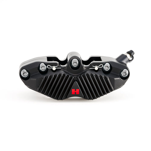 HEL V2 100mm Solid Billet 4 Piston Front Radial Brake Calipers with Finned Back